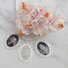 定制婚礼花束纪念照片吊坠，新娘纪念照片吊坠，新娘礼物 - 彩色 - 查看 3