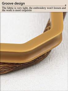 3 peças Mini Bastidores de Ponto Cruz em Estilo Vintage com Textura de Madeira Sintética Marrom, Molduras para Bordado, Argolas para Pendurar Apanhador de Sonhos, Feitos de ABS e PVC Duráveis, Com Ganchos de Metal para Decoração de Casa, Halloween, Natal, Chaveiros, Bolsas, Mesas, Carros - Castanho - Ver 6