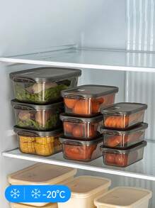 3个装多用途加厚透明密封食品储物盒，长方形冰箱冷冻室收纳盒，微波炉塑料容器（大/中/小）