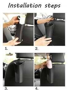 1/2 件汽车收纳袋，悬挂式汽车收纳袋，车用雨伞收纳桶 - 带挂钩、杯架和雨伞架的汽车垃圾桶，用于车辆整理的塑料汽车座椅靠背收纳袋，时尚实用的设计 - 彩色 - 查看 5