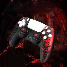 2PCS Set Of 1 Black Spider PlayStation5 Controller Protective Case+A Pair Of Spider Joystick Caps, Suitable For PlayStation5 Game Controller Protective Cases, Anti Slip, Sweat Proof, Dustproof, Scratch Resistant, Enhanced Grip, Improving Gaming Experience, Love Confession/Spring Romantic Gift