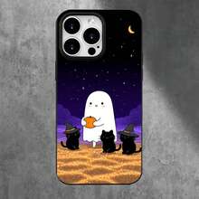 Fundas y carcasas protectoras para teléfono con diseño de calabaza negra de Halloween y orificios grandes. Compatibles con phone 16 Pro Max, 16, 15 Pro, 14, 14 Plus/14 Pro Max, 13, 13 Pro, 12 Pro, 11/11 Pro y la serie Pro. Regalos para cumpleaños y festividades - Negro - Ver 6