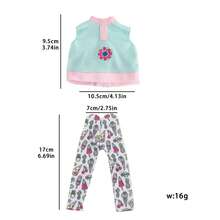 MSYO 一套14英寸娃娃服装，包括娃娃背心和条纹裤，共2件，时尚娃娃衣服，适合作为小女孩的生日礼物或节日礼物。 - 彩色 - 查看 3