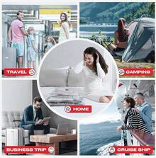 VACBIRD [2026 Upgraded] X7 Cordless Travel Vacuum Bag Set – Vacuum Bags Travel With Pump, 15 Pack Carry-On Size Compression Packing Bags Luggage And Suitcase, Space Saver Clothes And Clothing Travel Zipper Pouches - Máy bơm sạc (màu xám) + 9 túi - Xem 4