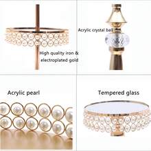 9 Pieces Cake Stand Set,Cake Stand For Party,Gold Metal Cup Cake Stand Holder Set For Dessert,Table Plate Cupcake Round Cake Pedestals Stand Display Serving Tower For Wedding Brithday Party Celebration Home Decoration - 金色 - 查看 8