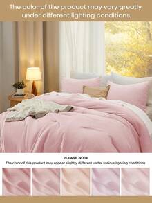 South Life 3pcs Comforter Set, Bedding, Cozy And Warm Bedding, Solid Color, Easy Care And Comfortable, Breathable Bed Set, For Twin, Full, King, Queen Bed Sizes, Suitable For Bedroom, Guest Room, Dormitory, School Bedding Dorm Essentials, All Seasons, Meticulous Festival Gifts, Machine Washable, 1 Comforter And 2 Pcs Pillowcases, Fathers Day Gift, Birthday Decorations, Grad Party Decor, Fathers Day Decor, Graduation Gift, Birthday Gift - Nhiều màu - Xem 6