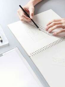 1pc 30cm Transparent Foldable Ruler, Flexible Folding Ruler, Student Drawing Ruler, Creative Transparent Acrylic Folding Ruler, Simple Scale Plastic Student Drawing Measurement Tool,School Supplies, Drawing Tool, Suitable For School, Office