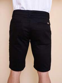 Bermuda de Sarja Masculina - Preto - Visão 4