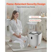 Towel Warmer Bucket, 25L Heated Towel Warmer With LED Display, Large Blanket Warmers For Bathroom, 20/40/60/90 Mins Timer And Temperature Setting, For SPA, Home, Countertop, Floor, Gray - 查看 5