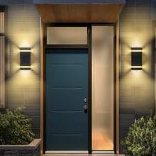 CANMEIJIA E27 底座方形 LED 壁灯，亚克力 IP 防水户外庭院/花园/室内家居/客厅/卧室/楼梯/街道/外墙/内墙/露台/浴室/走廊/入口照明灯具