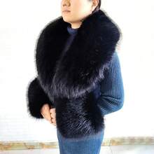 Fur Collar Cuffs Set Warm Fur Scarf Winter Women Fluffy Large Shawl Furry Scarves - 綠色套裝 - 查看 10