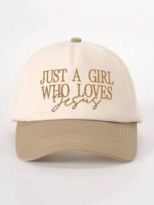 1pc Women's "Just A Girl Who Loves" Letter Embroidered Baseball Cap, Casual Street Fashion Hat For Spring, Autumn, Travel, Beach - Multicolor - View 8