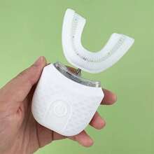 U型无线电动牙刷，360°超声波牙齿美白灯，硅胶自动电动牙刷