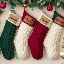 Embroidered Family Holiday Stockings, Christmas Stocking, 2025 Christmas Knit Stocking, Christmas Decor, Christmas Gift For Family, Holiday Decor, Multi-Functional, Personalized, Unique, Ideal Gifts For Him,For Housewarming