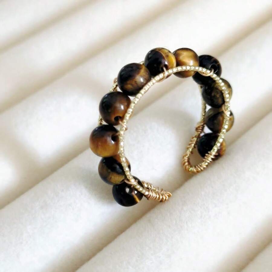 1 pieza Anillo de estilo vintage con cuentas, joyería de alta calidad para hombre, anillo de acero inoxidable de lujo, adecuado para uso diario para el novio