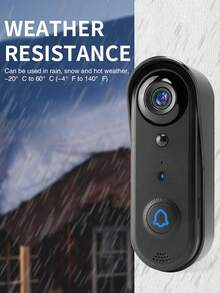 1080P Wireless Video Doorbell Camera With Indoor Chime, 2.4Ghz WiFi, HD Live Video, Two Way Audio, Night Vision, Human Detection, Free Cloud Storage And SD Card Storage,Instand Alert, Easy To Install, Weather Resistance, Outdoor/Indoor Security - 黑色 - 查看 7
