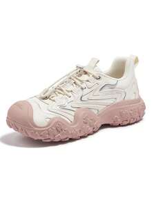 CAMEL CROWN Giày "xấu dễ thương", phiên bản leo núi ngoài trời, đế dày, thoải mái, giày thường ngày, giày leo núi. - Bột bạc gạo - Xem 2