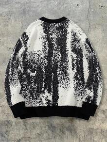 Nuovo arrivo maglione girocollo lavorato a maglia per uomo, stile casual oversize minimalista di moda americana, adatto per autunno/inverno