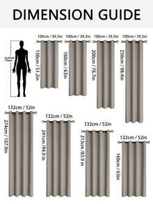 1 pieza/2 piezas Cortinas opacas con forro térmico aislante, adecuadas para sala de estar, dormitorio, cocina, baño, decoración del hogar, decoración de la habitación - Caqui - Ver 5