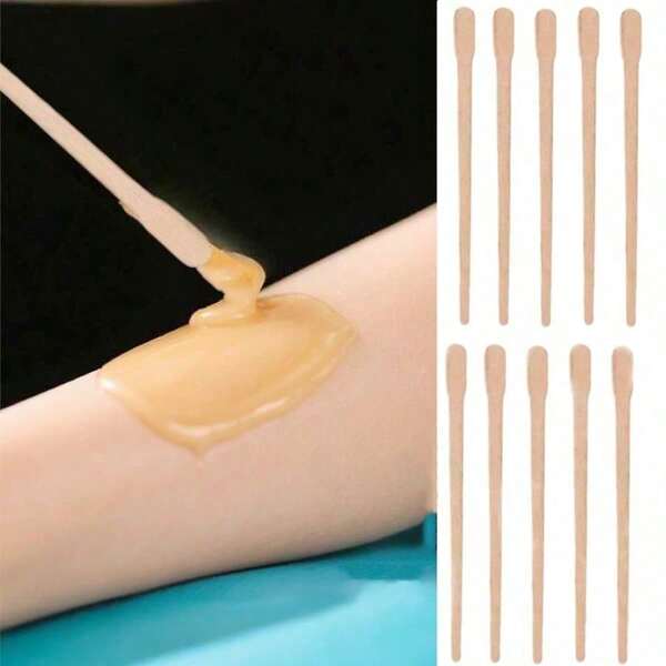 100 pezzi Bastoncini di cera multiuso per depilazione, rimozione dei peli di naso, orecchie e viso, applicatore di cera, strumento per la cura della pelle