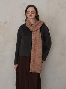 1pc Women's Asymmetric Wool Blend Scarf, & Unique, Suitable For Outings, Commuting, Autumn/Winter