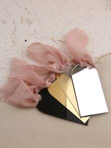 Etichetta per seduta da matrimonio in acrilico ad arco vuoto con nastro rosa, biglietto da visita per feste e aziende, segnalibro, tag per libri, regalo a sorpresa, accessorio bello, regalo romantico, testo personalizzato, regalo per fidanzato/fidanzata, regalo per padre/madre, regalo per amante/coppia/migliore amico