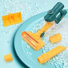 Kinder Staubsauger Spielzeug, 4 in 1 elektrisches Staubsauger Set zum Rollenspiel, Haushaltsreinigungsspielzeug mit Musik & Licht, Zusammenstellbares Lernspielzeug für Reinigung für Jungen Mädchen Geburtstagsgeschenk, einige Teile in Zufallsfarben