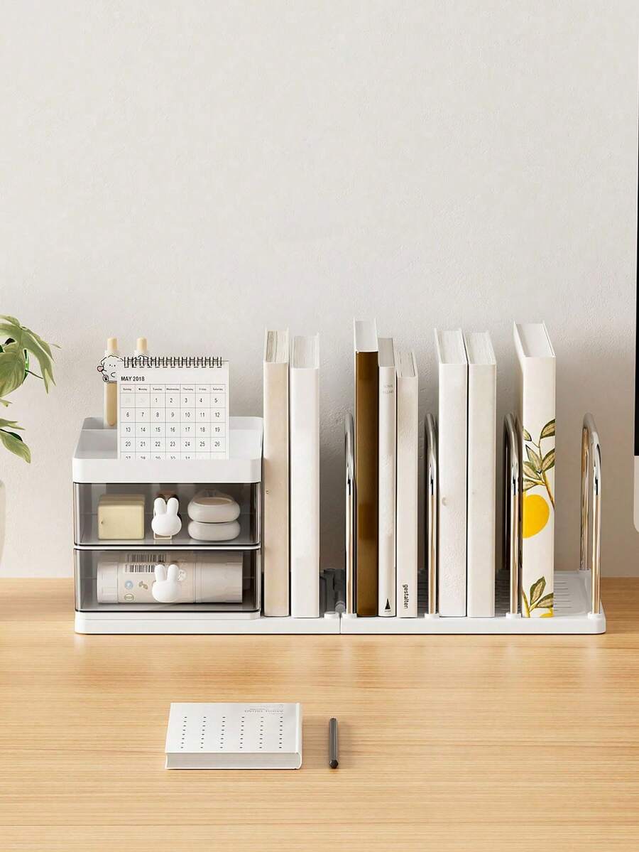 1pc Desktop Book Stand Storage Box With Large Capacity – Multifunctional File Organizer For Office, Study, And Home; Versatile Book Holder, Paper Tray And Document Sorter For Desk, Bookshelf, Drawer, And Inbox; Sturdy, Space-Saving, Non-Slip Construction; Easy Access, Neat Organization, Color-Neutral Design For Students And Professionals; Compact Footprint, Daily Use, Flexible Angles And Easy Labeling-Ready Surfaces For Quick Item Retrieval - Multicolor - View 1