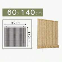 CLIKYA-Bamboo Effect Roller Blind, Bamboo Roller Blind, Breathable Blackout Curtains, Roller Blinds For Windows, Suitable For Indoor And Outdoor Use, A Variety Of Sizes - Màu be - Xem 5