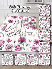 1 chiếc chăn tùy chỉnh, chăn in tên cá nhân, chăn kỷ niệm in chữ cá nhân, chăn trang trí tùy chỉnh, phòng ăn, phòng trà, quà tặng độc đáo nhân dịp lễ - Kiểu 3 - Xem 2