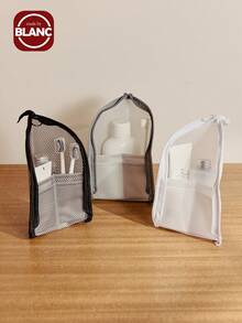 1 pièce Grand sac de voyage imperméable en polyester à grande capacité. Organisateur de brosse à dents et de maquillage de voyage Sac cosmétique sans odeur, portable pour le stockage des produits essentiels quotidiens. Idéal pour la remise des diplômes - Multicolore - Voir 2