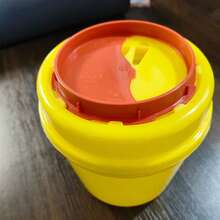 Yellow Biohazard Sharps Disposal Container, For One-Time Use To Discard Needles - Yellow - View 3