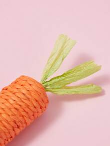 PETSIN 1入貓咪玩具寵物咬咬玩具,可愛的紙繩胡蘿蔔形互動貓咪玩具,用於娛樂和紓解壓力,耐咬 - 橘色 - 查看 6