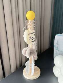 1 pieza Organizador de joyas de dopamina, soporte de madera para accesorios para el cabello, expositor de joyas plegable y multifuncional para scrunchies, pasadores para el cabello, diademas para mujeres, organizador de almacenamiento, esencial de viaje, decoración de otoño, Halloween