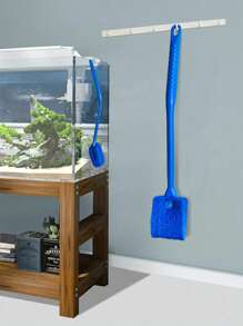 1 件水族箱清洁刷，长柄无盲区刷头，双面刷，清洁内墙，清洁工具，藻类刮刀，玻璃清洁刷