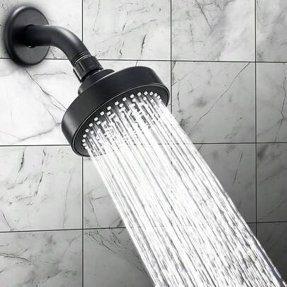 Cabezal de ducha de alta presión - Cabezal de ducha de lujo poderoso con flujo de agua fuerte y boquillas de silicona pequeñas - Ajuste universal para duchas de alta y baja presión de agua