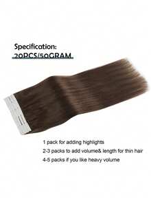 CEXXY #4 Tape In Extensions, 20 Pieces, 100% Real Remy Human Hair, Brazilian Straight Extensions, Skin Weft, Self-Adhesive, Salon-Quality Stick-On For Women - S4 - Xem 5