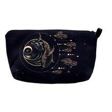 1 Peça Bolsa de Armazenamento Impressa Engraçada, Com Padrão Dourado, 3 Opções de Combinação, Bolsa de Armazenamento de Acessórios para Fumar Portátil, Fechamento com Zíper, Unissex, Adequada para Festas, Transporte ao Ar Livre, Perfeita para Halloween, Presentes de Natal.