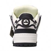 Q-AND  Women's Casual Sneakers, Outdoor Skateboard Shoes, Women's Thick-Soled Skateboard Shoes | Low-Top Shock Absorption, Thick Shoelaces With Waffle Soles | Breathable Casual Sneakers | Fashion Sneakers | Must-Have For Outdoor Street Travel - Đen và trắng - Xem 3