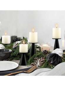 1Pc/1Set European Style Modern Creative Metal Iron Candle Holder, Solid Color Cylindrical Tabletop Decorative Candle Holder, Suitable For Romantic Wedding, Candlelight Dinner, Birthday Party, Party Dinner, Family Table Decoration, Metal Pillar Candle Holder Modern Iron Pillar Candle Holder Dining Table Centerpiece Birthday Party Wedding Dining Home Decoration Gift Candle Holder. Home, Hotel