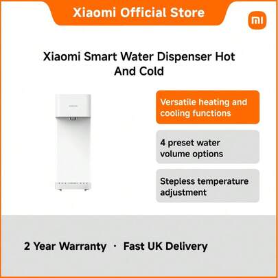Xiaomi Smart Water Dispenser (Hot And Cold) – 3L Tank, 2250W Rapid Heating In 3s, Instant Cooling, Mi Home App Control, Wi-Fi Connectivity | Perfect For Quick Hot Drinks And Cool Refreshment At Home Or Office