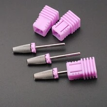 Juego de 5 en 1 de brocas de pulido de uñas de carburo de tungsteno, brocas de lima eléctrica para pedicura, removedor para uñas acrílicas y de gel, herramientas de pulido - Morado - Ver 3
