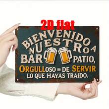 2D Flat Metal Wall Decor, 1 Piece, Tin Sign, Spanish Style Backyard Bar Decoration, Suitable Courtyard, Garden, Terrace, Club, Ideal Gift Friends, Holiday Gift,.8x 11.8inch - 彩色 - 查看 6