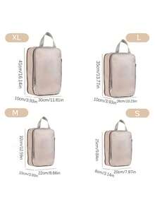 4 أكياس تخزين ضاغطة، مجموعة أكياس سفر مضغوطة مزودة بسحاب، منظمات أمتعة قابلة للتوسيع، مستلزمات سفر موفرة للمساحة، إكسسوارات للعطلات، مستلزمات غرفة السكن في الجامعة