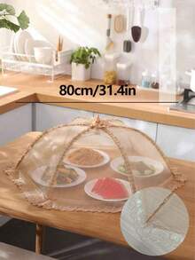 1pc Food Cover, Foldable Dining Table Food Cover, Dustproof And Fly Proof Household Vegetable Cover Umbrella, Rectangular Mosquito Proof Kitchen Cover,Insect-Proof Food Cover,Foldable Outdoor Food Hood,Both Indoor And Outdoor Can Be Used