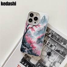 Fundas y carcasas protectoras con diseño de paisaje rosa y orificios grandes que imitan el diseño original. Compatibles con phone 16 Pro Max, 16, 15 Pro, 14, 14 Plus/14 Pro Max, 13, 13 Pro, 12 Pro y 11/11 Pro. Regalos para cumpleaños y festivales - Blanco - Ver 4