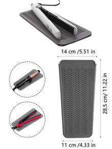 1pc New Fashionable Wavy Silicone Heat Resistant Mat, Curling Iron Storage Bag, Non-Slip & Heat-Insulated Styling Tool Organizer, Compact & Portable, Suitable For Home, Travel, Office, Dorm - View 3
