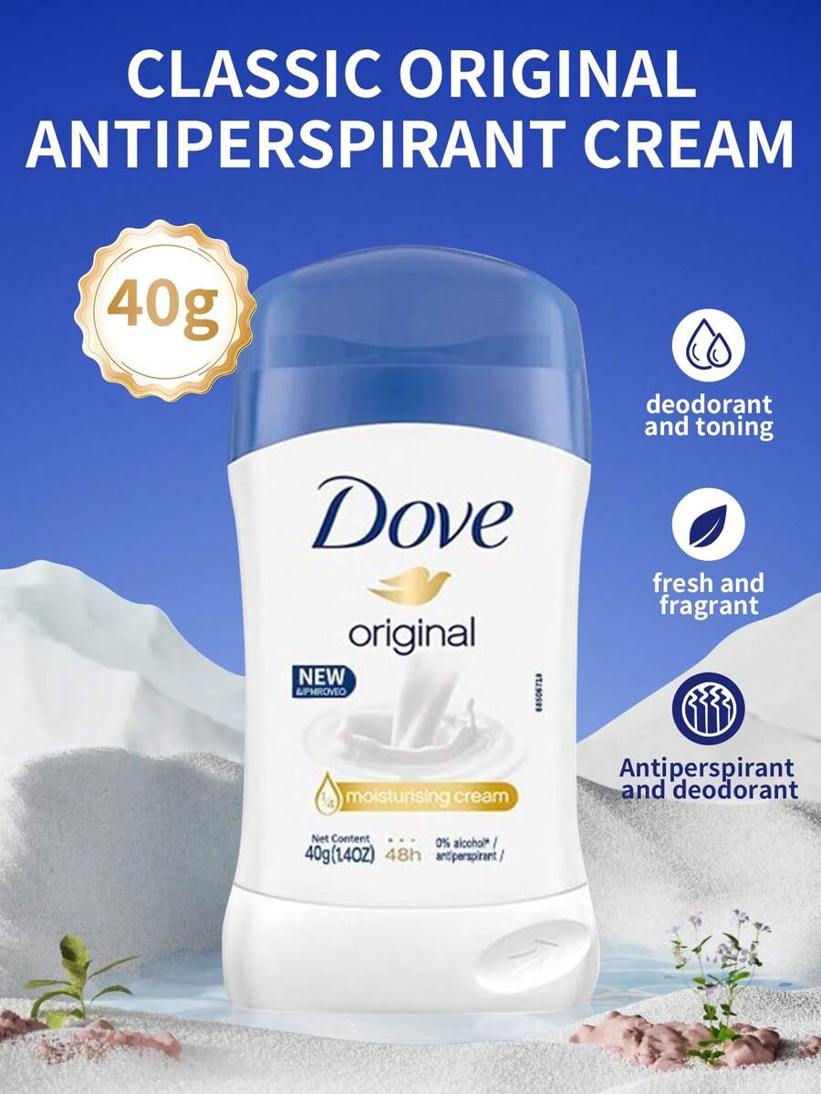 Dove 1瓶40克多芬经典止汗膏，保湿+经典除臭配方，适合全家腋下护理 - 藍色 - 查看 1
