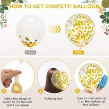 51pcs Sage Green & Gold Balloons, 10/12 Inch Olive Green Metallic Gold Latex & Gold Foil Confetti Balloons, Suitable For Men & Women Birthday, Party, Bridal Shower, Anniversary, Engagement, Wedding, Gender Reveal Party, Jungle Theme Party Decoration - Multicolor - View 6