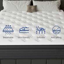 12"Queen Mattress Double Bed Full Size Queen Bed King Bed Mattress Boxed, Hybrid Pocket Spring Breathable Cotton Layer Mattress, Medium Firmness, Lumbar Support And Pressure Relief, Medium Firmness Suitable For Motion Isolation And Quiet Sleep - 黑與白 - 查看 5